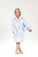 birlk1952 bebek çocuk jakarlı bornoz gauze muslin layer 4 kat crinkle krinkle baby child bathrobe blue mavi