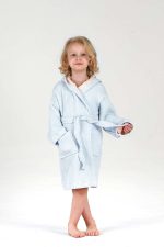 birlk1952 bebek çocuk jakarlı bornoz gauze muslin layer 4 kat crinkle krinkle baby child bathrobe blue mavi