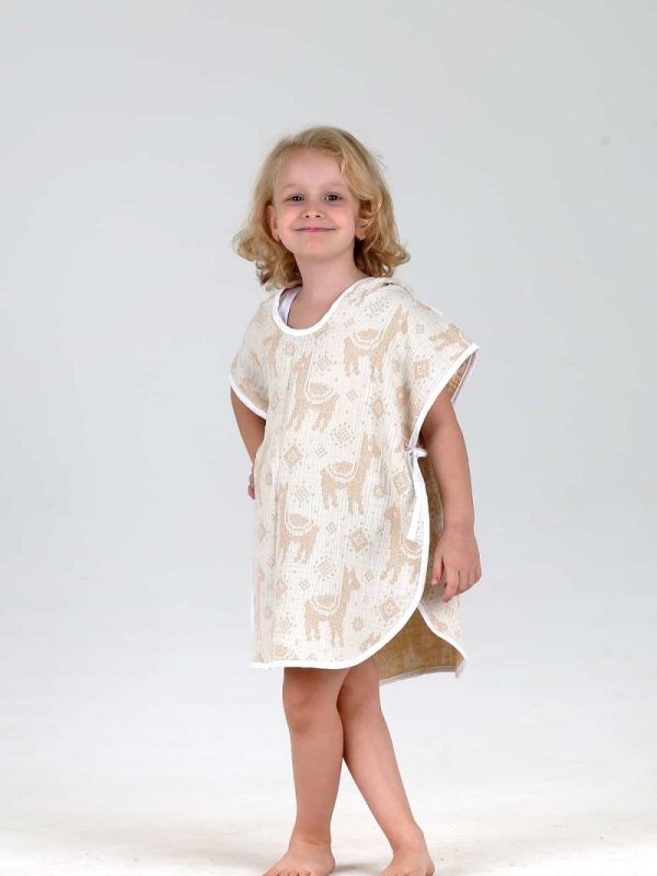 birlik1952 bebek çocuk jakarlı panço poncho pancho 3 kat gauze laer muslin müslin 4 kat crinkle krinkle jaquard baby child whosale company lama sarı yellow mustard