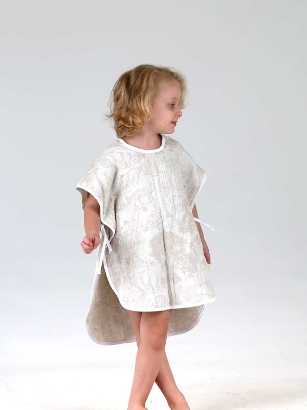 birlik1952 bebek çocuk jakarlı panço poncho pancho 3 kat gauze laer muslin müslin 4 kat crinkle krinkle jaquard baby child whosale company wild animals orman vizon bejie