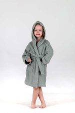 birlik1952 bebek çocuk müslin harvlu bornoz çift taraflı bathrobe towel turkish lunanino adaçayı yeşil green