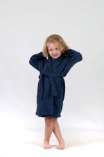 birlik1952 bebek çocuk müslin harvlu bornoz çift taraflı bathrobe towel turkish lunanino indigo blue