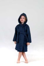 birlik1952 bebek çocuk müslin harvlu bornoz çift taraflı bathrobe towel turkish lunanino indigo blue