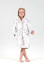 birlik1952 bebek çocuk müslin harvlu bornoz çift taraflı bathrobe towel turkish rabbit tavşan