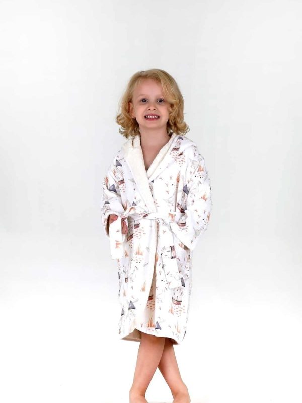 birlik1952 bebek çocuk müslin harvlu bornoz çift taraflı bathrobe towel turkish yel değirmeni