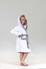 birlik1952 bebek çocuk müslin harvlu bornoz çift taraflı bathrobe towel turkish sincap