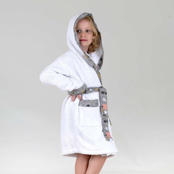 birlik1952 bebek çocuk müslin harvlu bornoz çift taraflı bathrobe towel turkish sincap