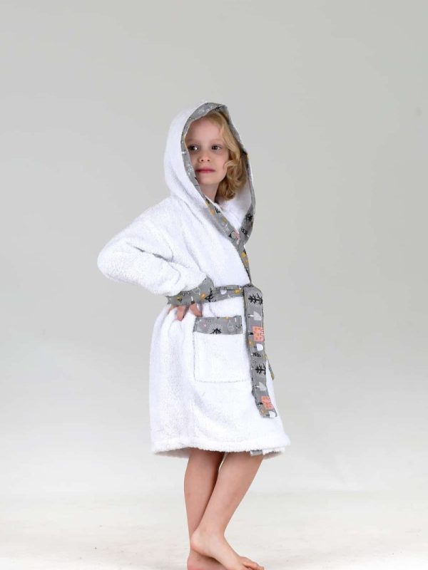 birlik1952 bebek çocuk müslin harvlu bornoz çift taraflı bathrobe towel turkish sincap