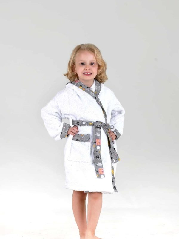 birlik1952 bebek çocuk müslin harvlu bornoz çift taraflı bathrobe towel turkish sincap
