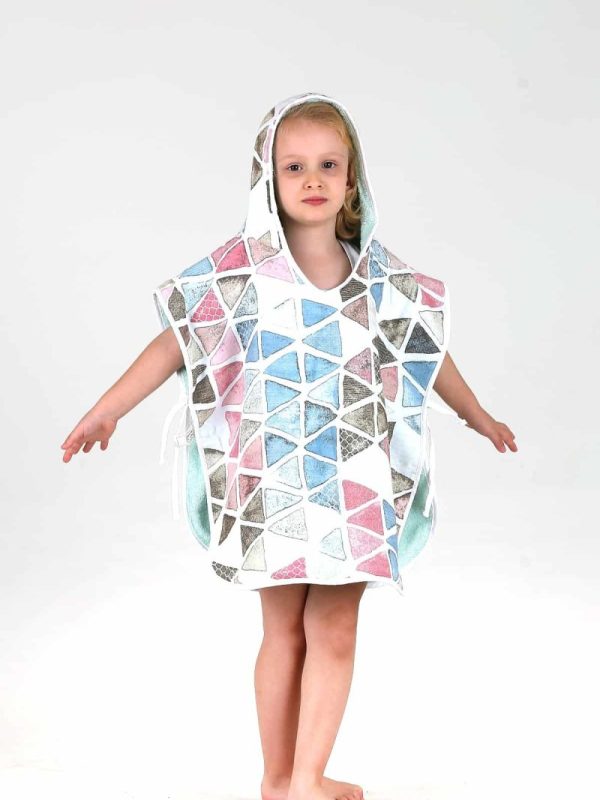 birlik1952 bebek çocuk müslin harvlu panço poncho pancho çift taraflı bathrobe towel turkish whosale etnic üçgen