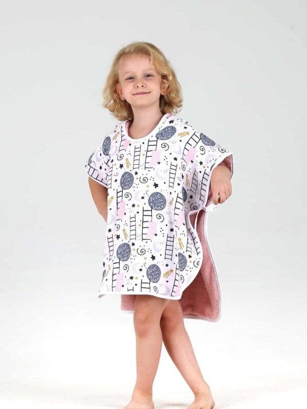 birlik1952 bebek çocuk müslin harvlu panço poncho pancho çift taraflı bathrobe towel turkish whosale ladder merdiven