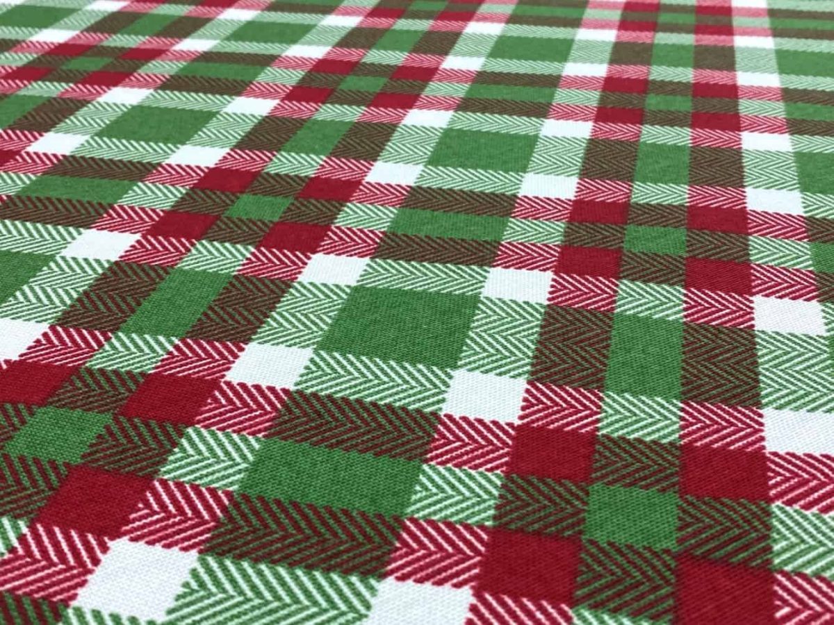 birlik1952 duck çok amaçlı dekoratif kumaş panama keteni fabric linen waterproof christmas yılbaşı desen kar tanesi ekose yeşil green red kırmızı