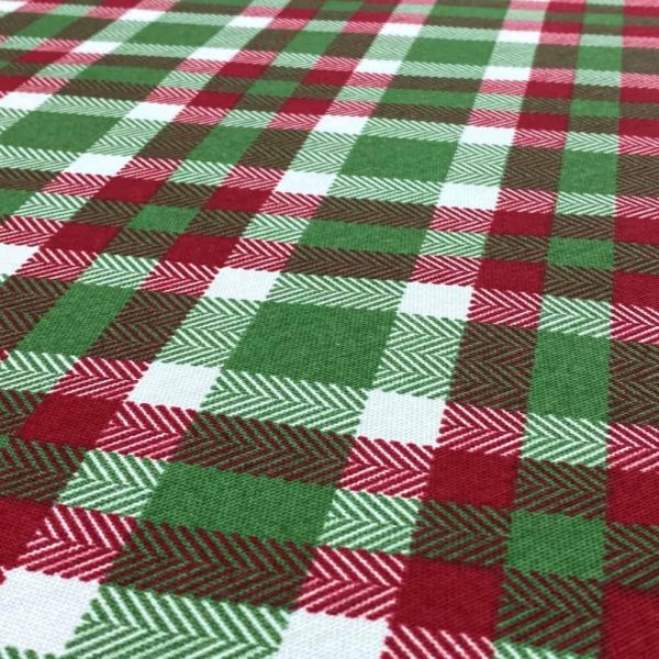 birlik1952 duck çok amaçlı dekoratif kumaş panama keteni fabric linen waterproof christmas yılbaşı desen kar tanesi ekose yeşil green red kırmızı