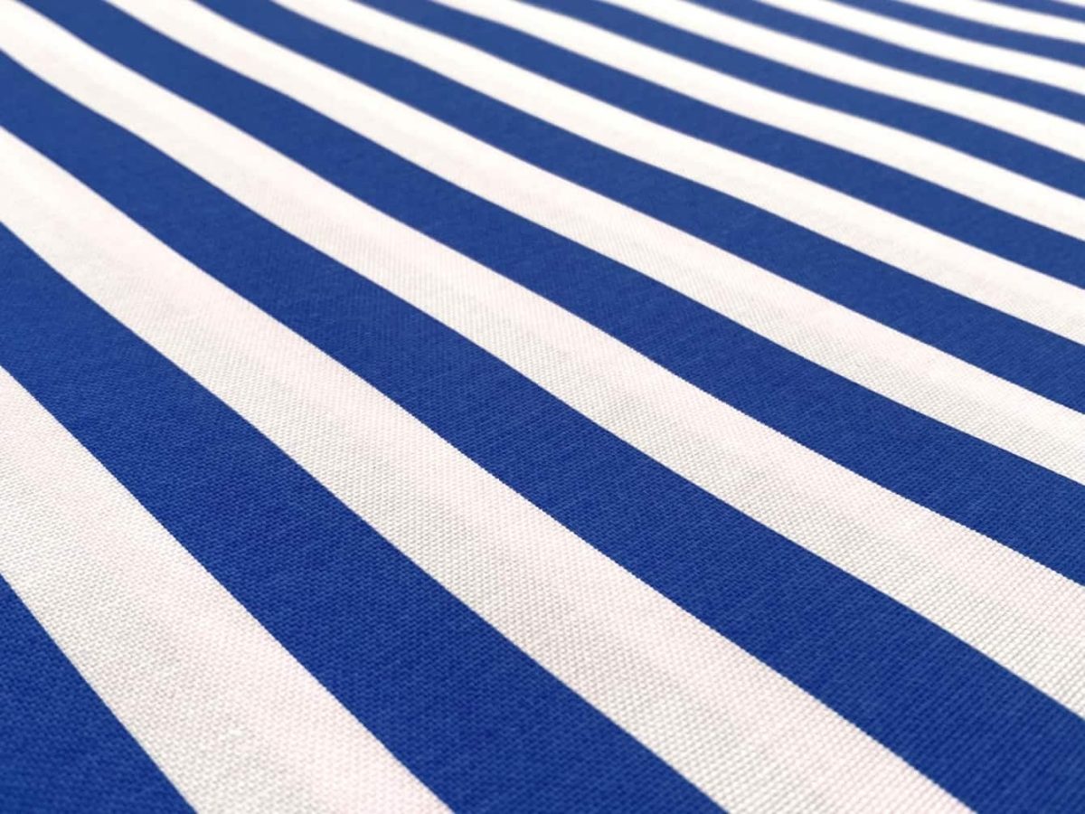 birlik1952 duck çok amaçlı dekoratif kumaş panama keteni fabric linen waterproof stripes çizgi çubuklu mavi blue