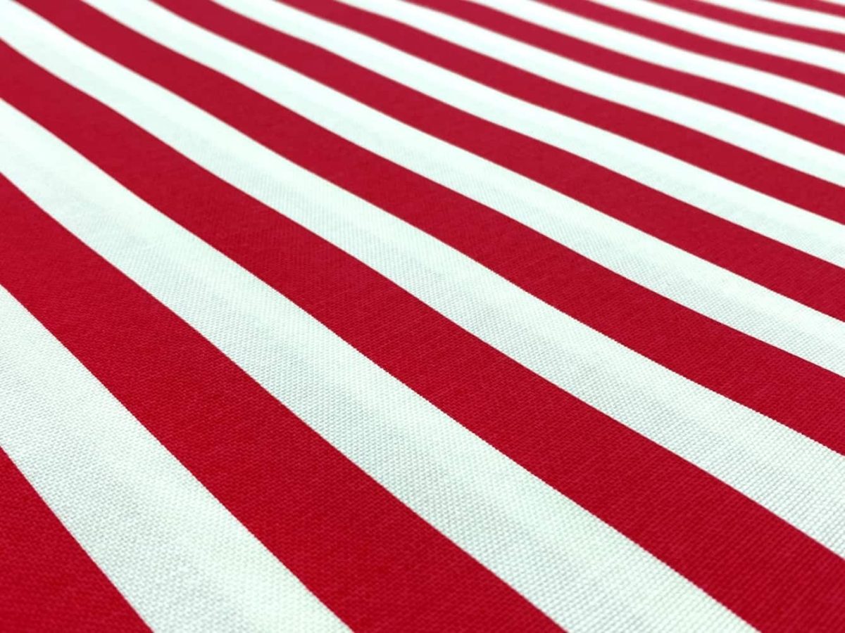 birlik1952 duck çok amaçlı dekoratif kumaş panama keteni fabric linen waterproof stripes çizgi çubuklu kırmızı red
