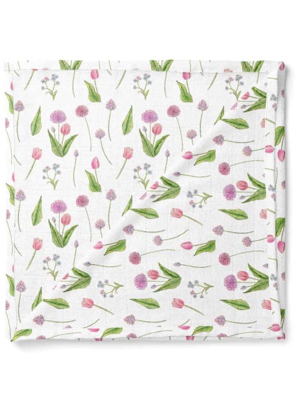birlik1952 baby child müslin digital print dijital baskı kumaş muslin fabric whosale toptan battaniyesi swaddle blanket allium gladiator tulip lale