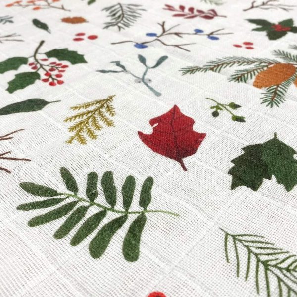 birlik1952 baby child müslin digital print dijital baskı kumaş muslin fabric whosale toptan battaniyesi swaddle blanket christmas tree icons