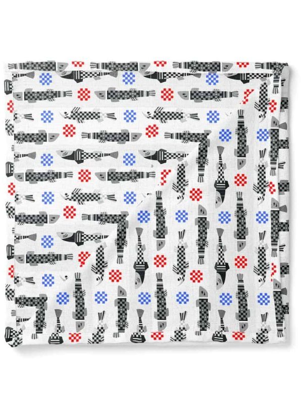 birlik1952 baby child müslin digital print dijital baskı kumaş muslin fabric whosale toptan battaniyesi swaddle blanket fish balık dama