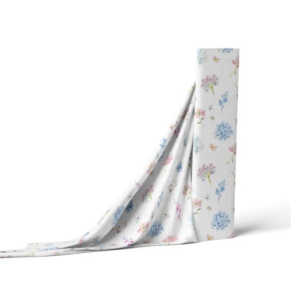 birlik1952 baby child müslin digital print dijital baskı kumaş muslin fabric whosale toptan battaniyesi swaddle blanket hydrangea ortanca blossom flower