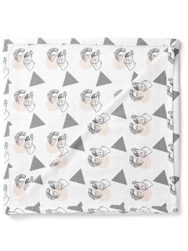 birlik1952 baby child müslin digital print dijital baskı kumaş muslin fabric whosale toptan battaniyesi swaddle blanket michelangelo art davud david