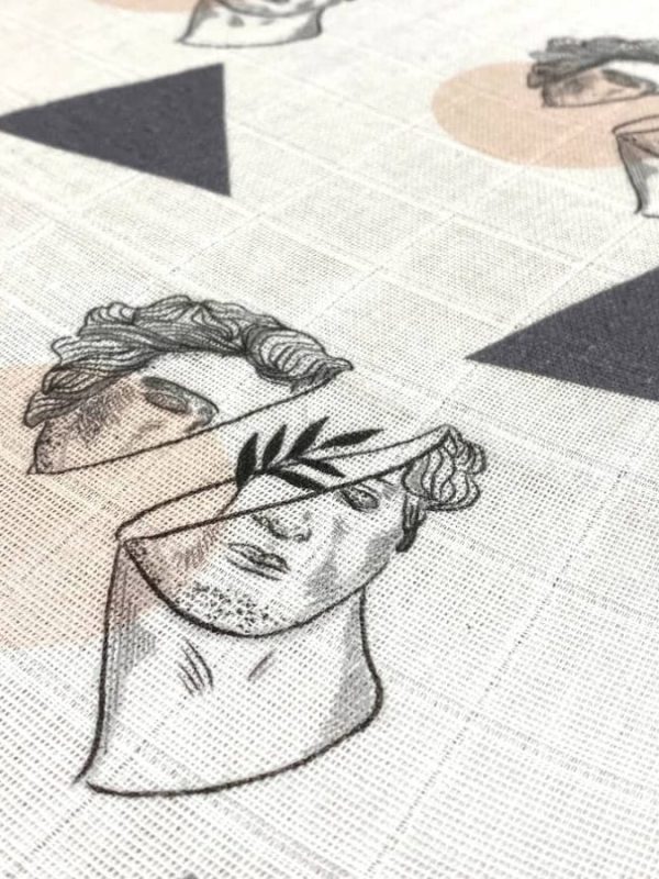 birlik1952 baby child müslin digital print dijital baskı kumaş muslin fabric whosale toptan battaniyesi swaddle blanket michelangelo art davud david