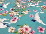 birlik1952 baby child müslin digital print dijital baskı kumaş muslin fabric whosale toptan battaniyesi swaddle blanket sakura blossom japon japan kiraz çiçeği
