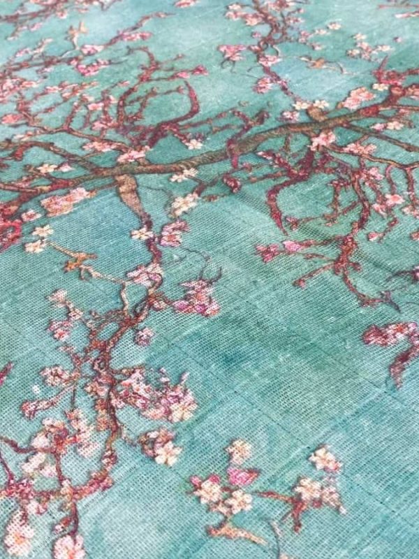 birlik1952 baby child müslin digital print dijital baskı kumaş muslin fabric whosale toptan battaniyesi swaddle blanket almond blossom van gogh