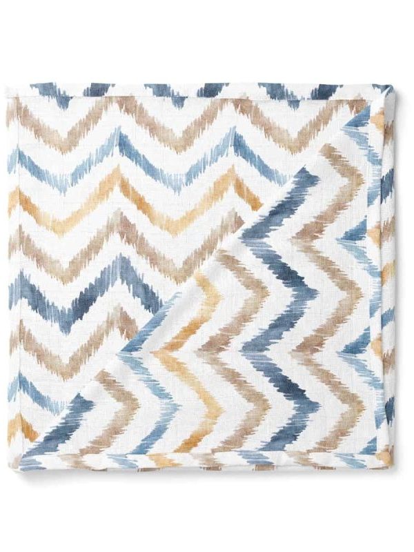 birlik1952 baby child müslin digital print dijital baskı kumaş muslin fabric whosale toptan battaniyesi swaddle blanket zigzag sarı mavi yellow blue