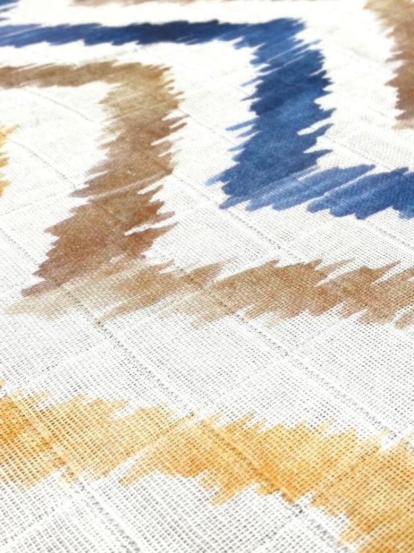 birlik1952 baby child müslin digital print dijital baskı kumaş muslin fabric whosale toptan battaniyesi swaddle blanket zigzag sarı mavi yellow blue