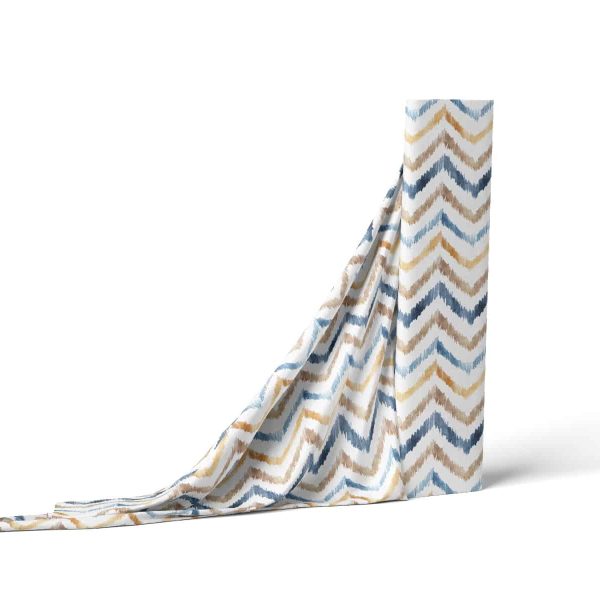 birlik1952 baby child müslin digital print dijital baskı kumaş muslin fabric whosale toptan battaniyesi swaddle blanket zigzag sarı mavi yellow blue