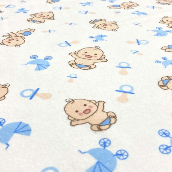 birlik1952 flanel pazen pamuklu kumaş fabric whosale tekstil toptan cotton bebek emzik mavi blue