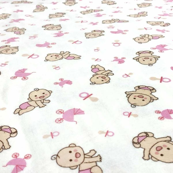 birlik1952 flanel pazen pamuklu kumaş fabric whosale tekstil toptan cotton bebek emzik pembe pink