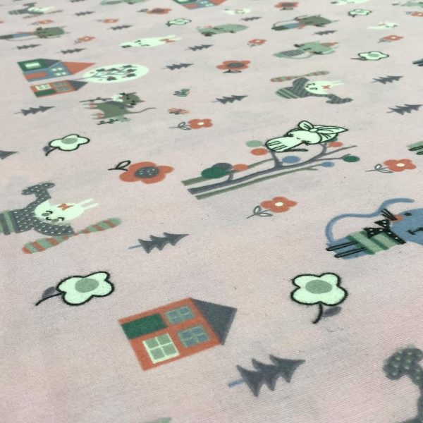 birlik1952 flanel pazen pamuklu kumaş fabric whosale tekstil toptan cotton bebek emzik kedi ev house home pembe pink