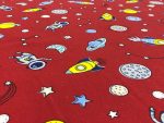 birlik1952 flanel pazen pamuklu kumaş fabric whosale tekstil toptan cotton planet uzay kırmızı red
