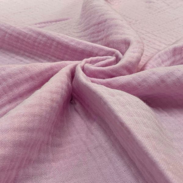 birlik1952 crinkle 4 kat multi müslin four layer gauze krinkle swaddle fabric kumaş whosale toptan pudra pink