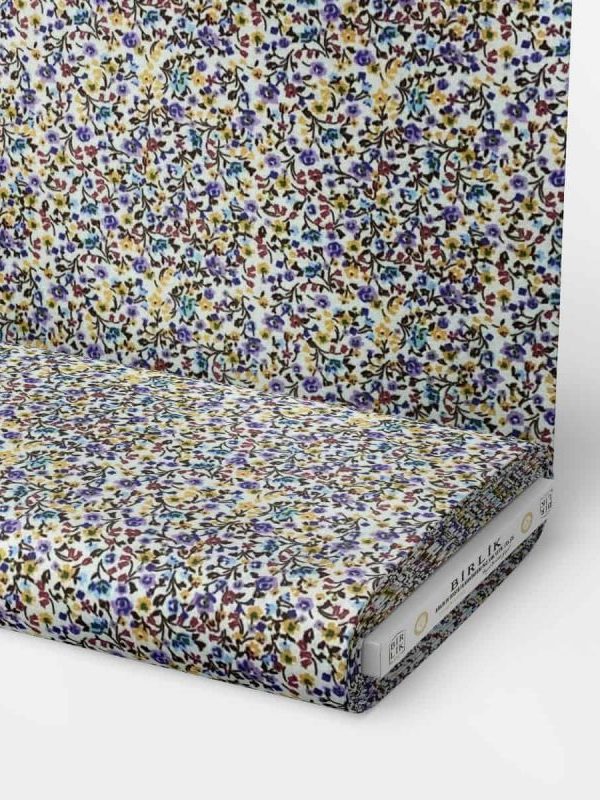 birlik1952 flanel pazen swaddle fabric whosale cotton flannel kumas pijamalık pijama pajamas kumaş çıtır çiçek flowers mor sarı