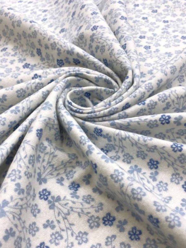 birlik1952 flanel pazen swaddle fabric whosale cotton flannel kumas pijamalık pijama pajamas kumaş çıtır çiçek flowers sarmaşık mavi