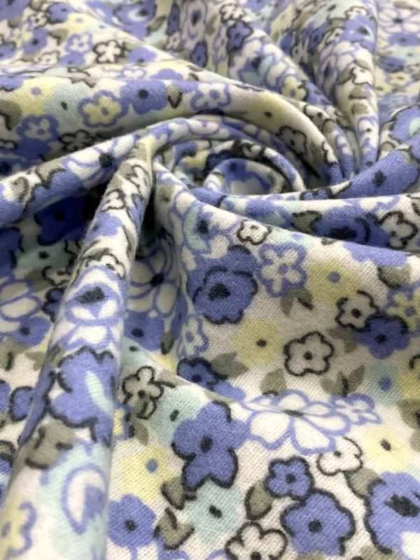 birlik1952 flanel pazen swaddle fabric whosale cotton flannel kumas pijamalık pijama pajamas kumaş çıtır çiçek flowers sarmaşık eflatun sarı