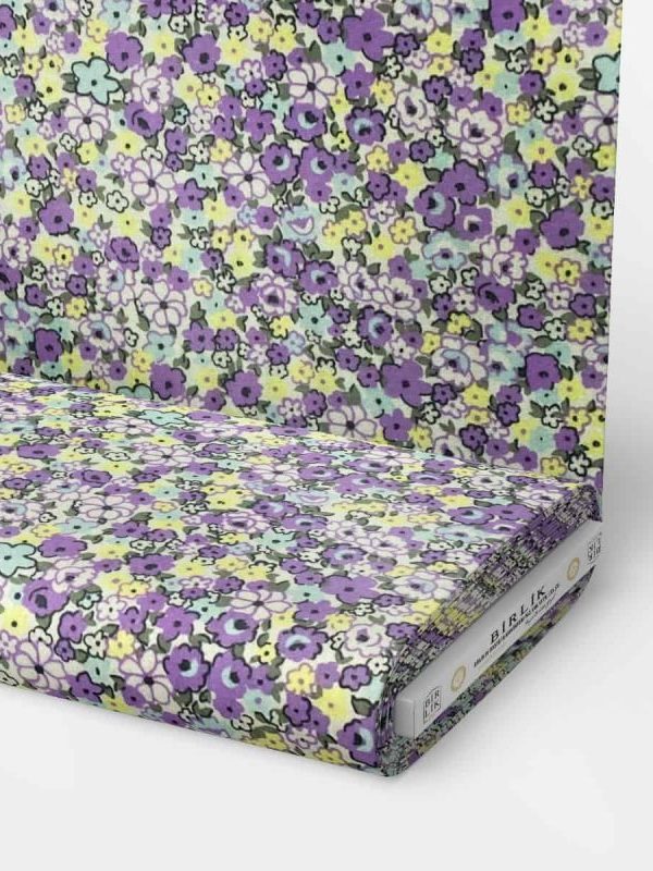 birlik1952 flanel pazen swaddle fabric whosale cotton flannel kumas pijamalık pijama pajamas kumaş çıtır çiçek flowers sarmaşık mor