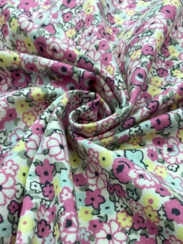 birlik1952 flanel pazen swaddle fabric whosale cotton flannel kumas pijamalık pijama pajamas kumaş çıtır çiçek flowers sarmaşık pembe