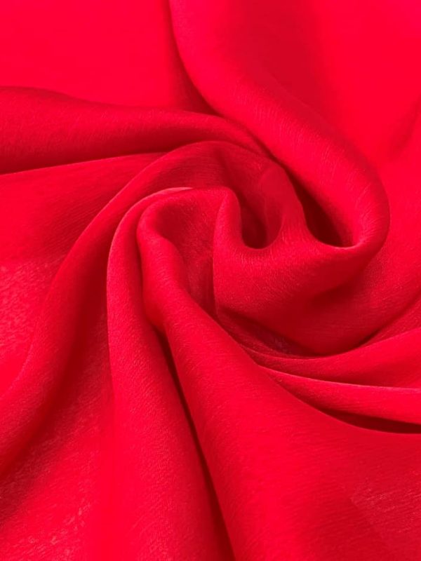 birlik1952 janjan şifon kumaş fabric elbiselik şallık kumaş toptan whosale tekstil kırmızı