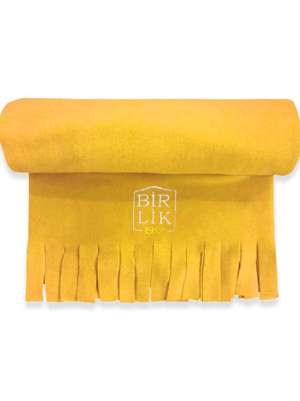 birlik1952 polar şal shawl cafe restaurant pastane restoran otel kafe kurumsal baskılı nakışlı embrodiery art logolu trademark kumaş fabric whosale promotion promosyon yellow sarı