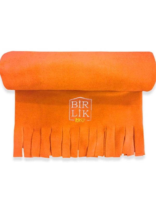 birlik1952 polar şal shawl cafe restaurant pastane restoran otel kafe kurumsal baskılı nakışlı embrodiery art logolu trademark kumaş fabric whosale promotion promosyon orange turuncu