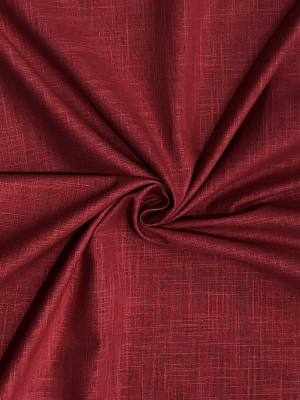 birlik1952 şantuklu pamuk keten flamlı şantuk elbiselik gömleklik kumaş shantung linen cotton shirt whosale denizli fabric bordo wine