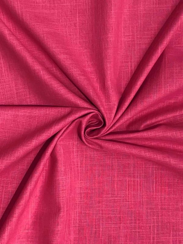 birlik1952 şantuklu pamuk keten flamlı şantuk elbiselik gömleklik kumaş shantung linen cotton shirt whosale denizli fabric fuşya