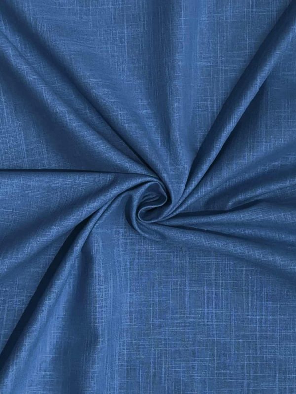 birlik1952 şantuklu pamuk keten flamlı şantuk elbiselik gömleklik kumaş shantung linen cotton shirt whosale denizli fabric indigo mavi blue