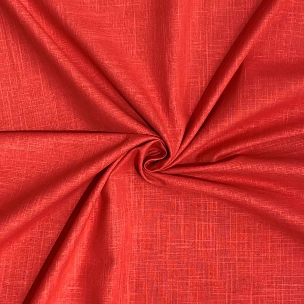 birlik1952 şantuklu pamuk keten flamlı şantuk elbiselik gömleklik kumaş shantung linen cotton shirt whosale denizli fabric kırmızı red