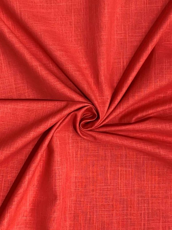 birlik1952 şantuklu pamuk keten flamlı şantuk elbiselik gömleklik kumaş shantung linen cotton shirt whosale denizli fabric kırmızı red