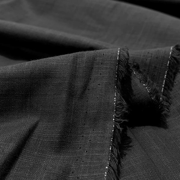 birlik1952 şantuklu pamuk keten flamlı şantuk elbiselik gömleklik kumaş shantung linen cotton shirt whosale denizli fabric siyah black