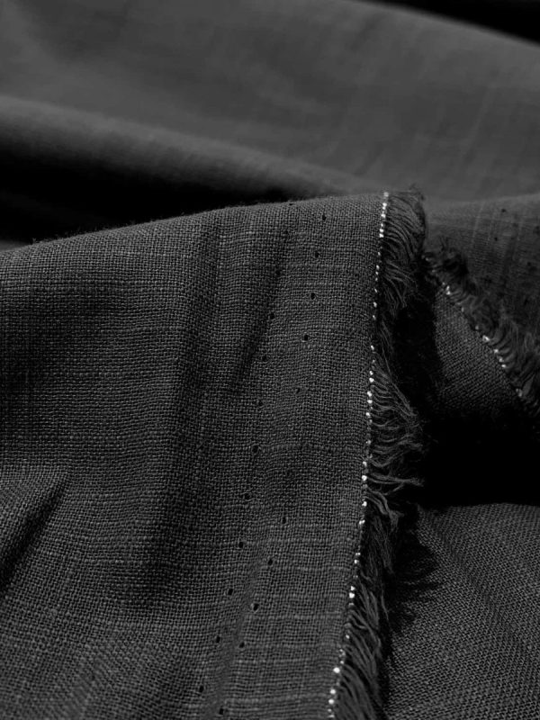 birlik1952 şantuklu pamuk keten flamlı şantuk elbiselik gömleklik kumaş shantung linen cotton shirt whosale denizli fabric siyah black